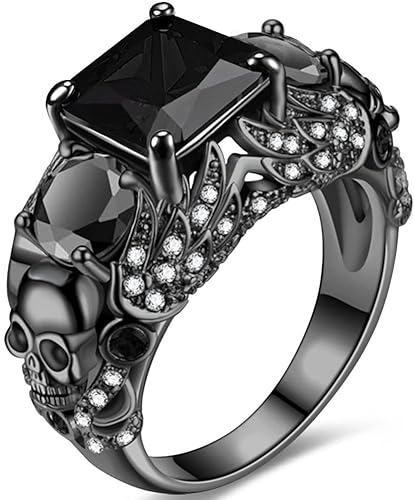 Black Skull Ring For Protection